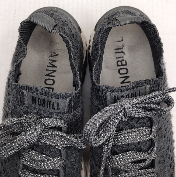 Nobull Unisex Gray Knit Lace Up Training Running Athletic Sneakers Shoes - Picture 7 of 15